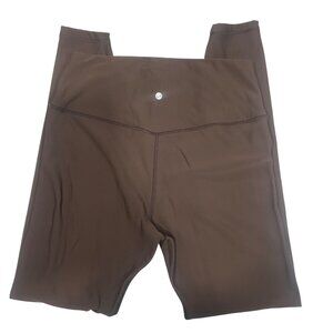 Lululemon Brown Fleece-Lined High-Waist Leggings With Pockets Size S